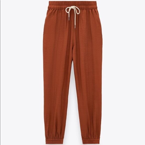 Zara Rustic Jogging Pants Rust Color NWT Zara - Picture 6 of 6